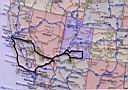 notre itin�raire dans l'Ouest am�ricain en 2006, (trac� en NOIR !)
